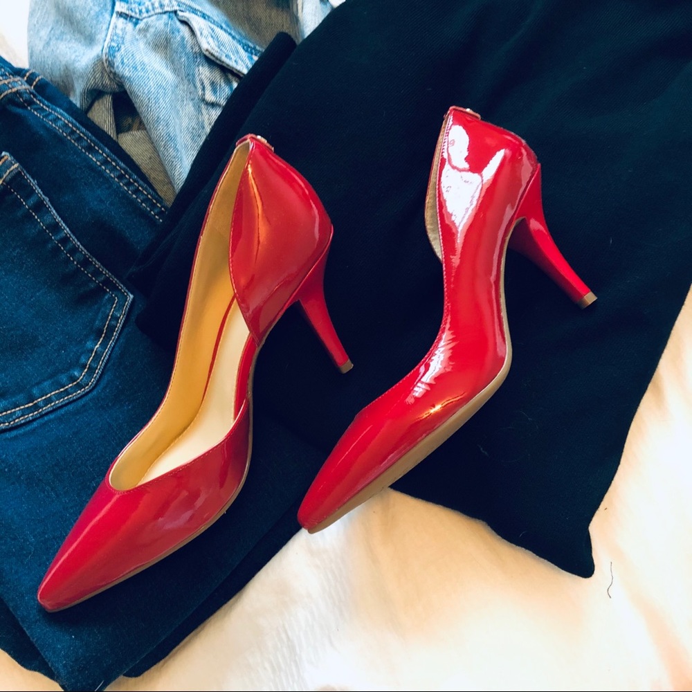 Sexy Bright Red Michael Kors Pumps Heels Sz 6